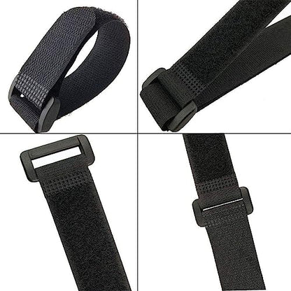 25pcs Black Reusable Fastening Cable Straps, Hook and Loop Cable Tie Down Straps 1" x 8" - size: 25 Pack 1 x 8 Inch