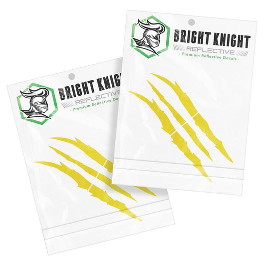 Bright Knight Decals Reflective Claw Mark Car Decals for Men - Yellow 6 Pcs 3M Vinyl Car Stickers and Headlight Decal for Vehicles - Scratch Cover for Night Visibility, Made in USA, Pack of 2 - color: Yellow, size: 2 pk