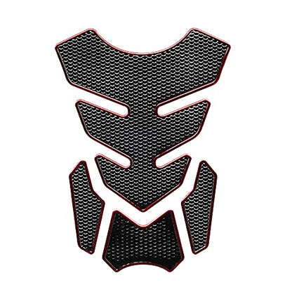 1 Set Universal 3D Motorcycle Gas Tank Sticker, Fuel Tank Protector Decal Pad Self-adhesive and Waterproof - Red - color: Red