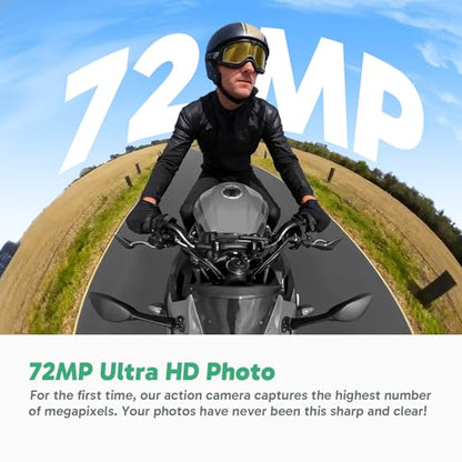 AKASO 360 Action Camera Motorcycle Combo- 5.7K 360 Video with 1/2" 48MP Sensors, 72MP 360 Photo, 360-SuperSmooth, Invisible Selfie Stick, 360° Horizon Lock, AI Tracking