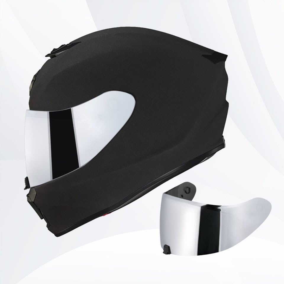 R420 Visor Shield Repalcement, UV Protection Outer Face Helmet Shield Compatible with R420 Motorcycle Accessories (Chrome Silver) - color: Chrome Silver