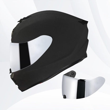 R420 Visor Shield Repalcement, UV Protection Outer Face Helmet Shield Compatible with R420 Motorcycle Accessories (Chrome Silver) - color: Chrome Silver