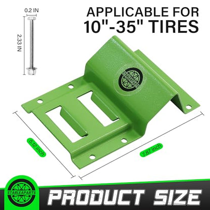Heavy Duty Wheel Chock Tie Down Straps Set (4PK) - 4,400lb Guaranteed Max Break Strength, (2) 2" x 8' Trailer Tire Straps with (8) Wheel Chocks for ATV, UTV or Tractors - style: 4PK - Green