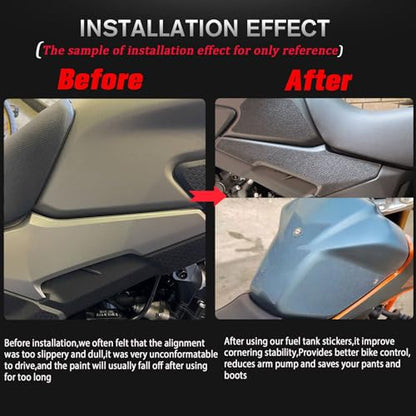Motorcycle Side Fuel Tank Pads Protector Stickers Decal Gas Knee Grip Traction Pad Compatible for HO&N&DA CB650R/CBR650R Accessories 2019-2024 (Black)