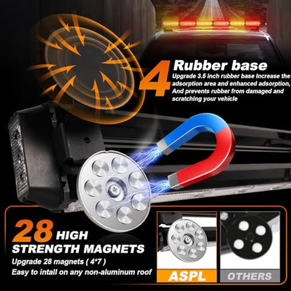 ASPL 26inch 126 LED Emergency Rooftop Strobe Lights Bar w/Controller Double Side Warning Hazard Snow Plow Flashing Light Traffic Advisor Safety Light for Work Trucks Vehicles Tow Pickup(Amber/Red) - color: Amber/Red