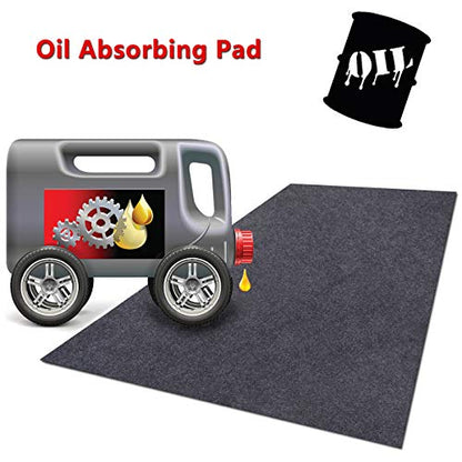 Cleanable Floor Oil Spill Mat, Oil Absorbing pad Durable Protective Surface Can be Used for car Oil Change (38in×36in)