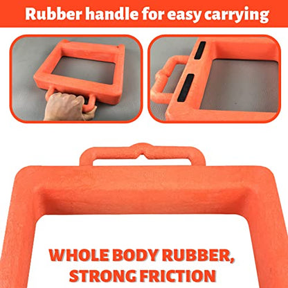 ROBLOCK Pallet Jack Chock Heavy Duty Wheel Chock, Pallet Jack Stopper for Truck 14.2" Length x 11.2" Width x 2" Height (1 Pack, Orange) - color: Orange(1 Pack)