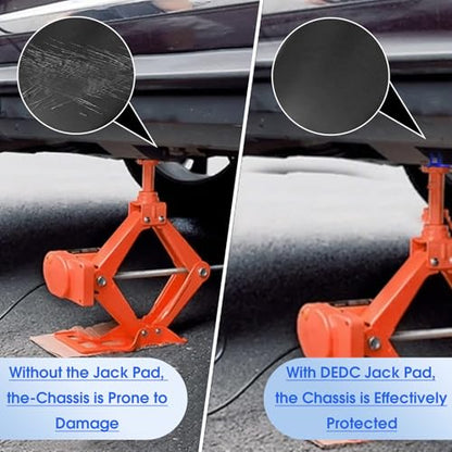 DEDC Universal Aluminum Grooved Magnetic Jack Pad Blue 1 Pc, Jacking Puck Pinch Weld Frame Rail Adapter, Jack Accessories for Mechanics - size: Blue 1 Pc