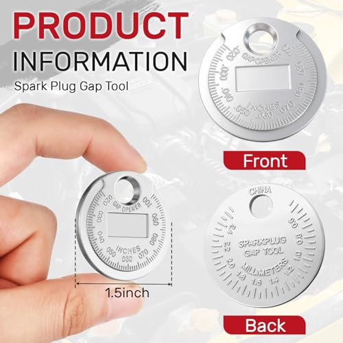 Spark Plug Gapper,Spark Plug Measuring Tool,Scaled from .020" to .100",Zinc Alloy Portable Spark Plug Adjustment Tool,Gap Measuring Tool of Car Accessories (1 Pcs) - color: 1 Pcs