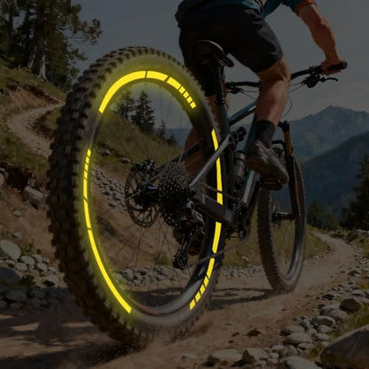 12PCS Reflective Car Wheel Stickers, Night Safety Warning Bicycle Stickers, Anti-Scratch Reflective Rim Decals for Car Motorcycle Cycling Bike (Yellow) - color: Yellow