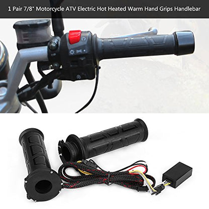 KIMISS 22mm Electric Heated Hand Grips for Motorcycle, 7/8" Handlebar Warmers with Heating Function, Non-Slip Grip Covers