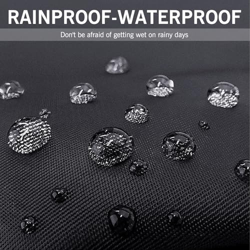 1 PC 190 T Car Cover, 104.33" x 49.21" x 41.33" Indoor and Outdoor Rain Cover with Wind Buckle, Motorcycle Body Dust Cover with Locking Hole, Universal for Most Motorcycles (Black & Silver)