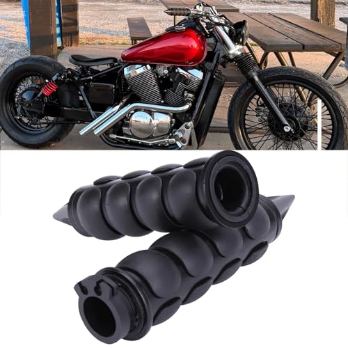 JMTBNO Motorcycle Grips 1" 25mm Handlebar Hand Grips Compatible with Harley Touring Road King Street Glide Electra Glide Road Glide Street Bobber Softail Fatboy - color: Black with Point