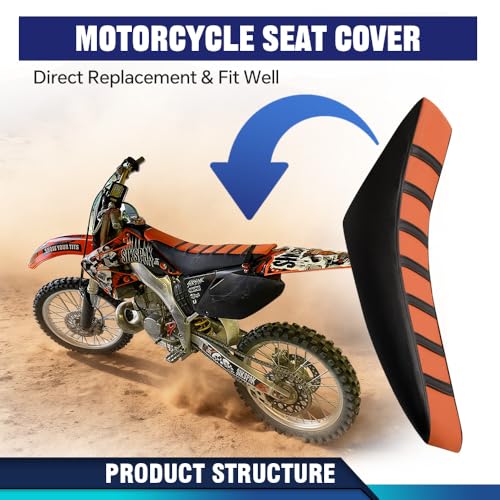 PIT66 Soft Seat Cover, Compatible with Honda CR125R CR250R CR500R CR80R CRF100F CRF125F CRF150F, Orange - color: Orange