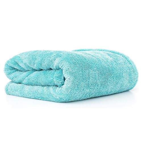 The Rag Company, The Liquid8r, Absorbent 70/30 Blend Microfiber Drying Towel for Cars, Trucks, and SUVs, Safe for Detailing, Scratch-Free, Twist Loop, 1100 GSM, 25x36 Inches, Aqua Blue - color: Aqua Blue, size: 25in x 36in