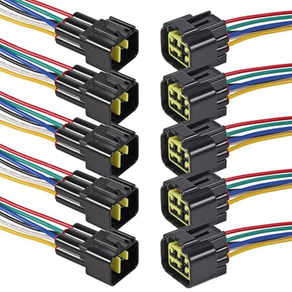 5Pcs 6 Pin Waterproof Connector Electrical Wire Plug Car Auto 6 Way Male Female Quick Disconnect Harness Connectors Plug Socket for Car Truck Motorcycle Marine Boat and Other Wire Connection - size: 5pcs 6 pin