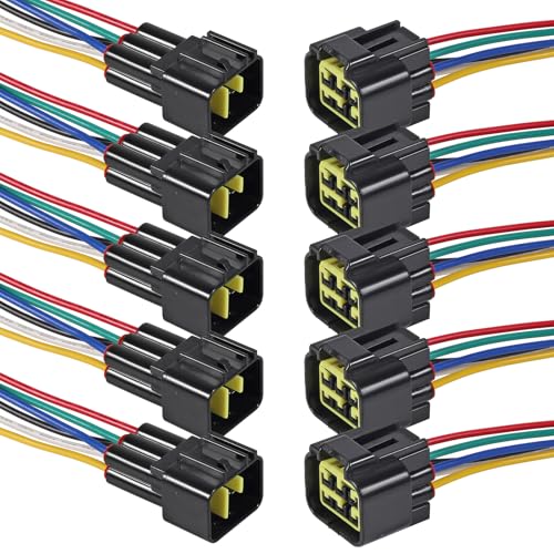 5Pcs 6 Pin Waterproof Connector Electrical Wire Plug Car Auto 6 Way Male Female Quick Disconnect Harness Connectors Plug Socket for Car Truck Motorcycle Marine Boat and Other Wire Connection - size: 5pcs 6 pin