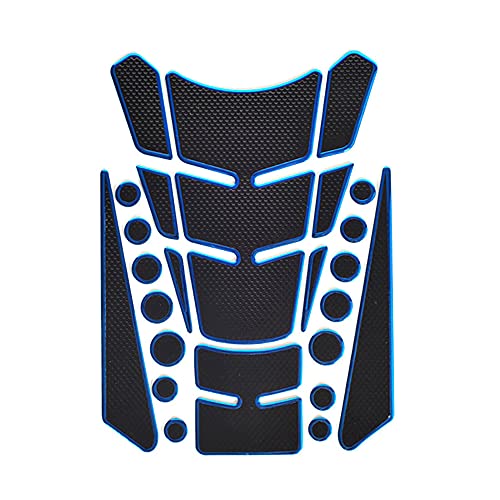 1 Set Blue Universal 3D Motorcycle Gas Tank Sticker, Fuel Tank Protector Decal Pad Self-adhesive and Waterproof - color: Blue
