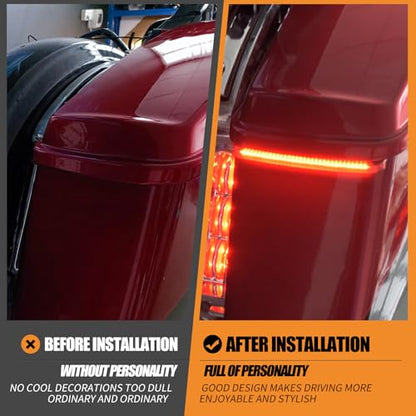 Motorcycle LED Saddlebag Tail Light Running Brake Sequential Turn Signal Lamp Fit for Harley Touring Street Gilde Road King Road Gilde Electra Glide Ultra Limited 2014-2023 Smoked Lens - color: Smoked Lens
