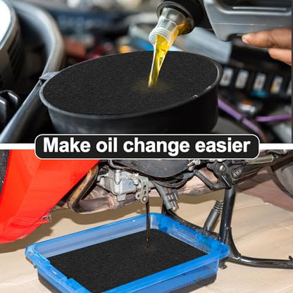 Oil Drain Splash Pad 2 Pcs 15 inch Diameter Oil Pan Splash Guard, Anti Splash Oil Drain Mat, No Splatter Oil Pad Fits Most Oil Drains - Round, Black - color: Round, size: 15"-2PCS