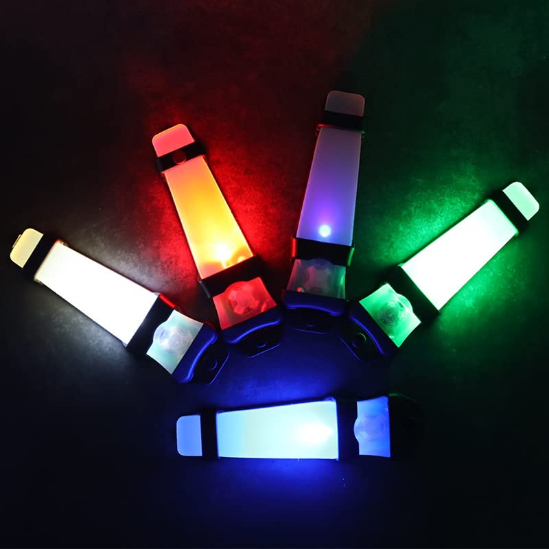 Helmet Signal Light Waterproof Survival Tactical Hiking Boating Cycling Personal Identification Marker Light (Hook Back Tan & Red) - color: Tan Strap+Red Light