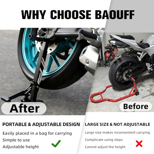 Motorcycle Front and Rear Wheel Stand Lift,Universal Portable Height Adjustable Jack Lift Stand for Most Wheels Maintenance - size: with handle