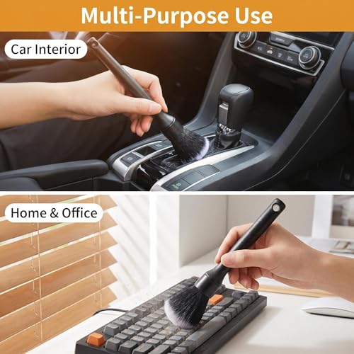 1pcs Car Detailing Brush, Ultra Soft Car Detail Brush Kit for Elegant Surfaces, Auto Scratch-Free Cleaner Kit for Car Interior & Exterior, Wheels, Dashboard, Engine Bay