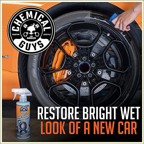 Chemical Guys Tire Kicker Extra Glossy Tire Shine Spray, 16 fl oz | Includes foam applicator; works on rubber, vinyl and plastic; for cars, trucks, motorcycles, RVs and more - size: 16 Fl Oz (Pack of 1), style: With Applicator