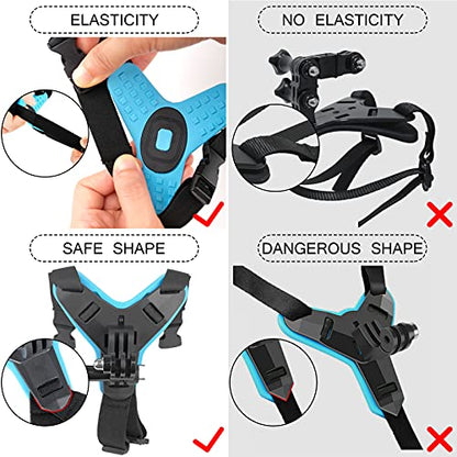 ChromLives Helmet Mount for Gopro, Updated Motorcycle Helmet Chin Strap Mount for Gopro Hero 11 10 9 8 7 6 5 4 3, Xiaomi Yi and More Action Cameras