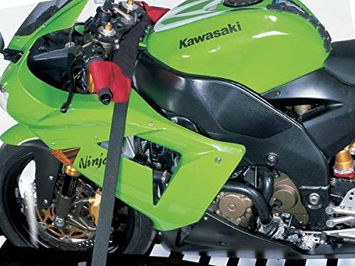 Tie Down Soft Loop Handlebar Straps Trailer Hauling Handle Bars Secure Yamaha Kawasaki Suzuki Honda Ducati 2" Clips 1.5" Wide Strap Motorcycle Bar Harness Ring Clip Rings Sport Bike Crotch Rocket ATV
