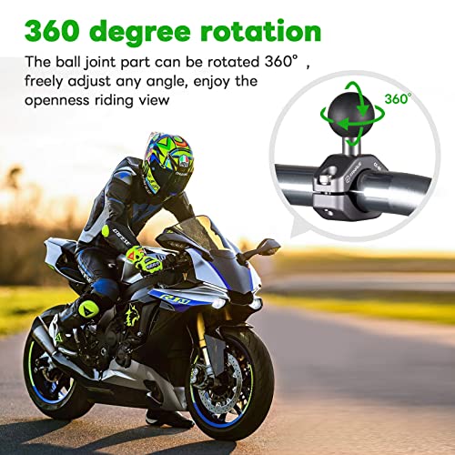 FANAUE Handlebar Clamp Mount U-Bolt Base with B Size 1" Ball for 0.85" to 1.14" Diameter Rail, Compatible with RAM Mounts B Size Double Socket Arm & Motorcycle Phone Mount (Pack of 2) - size: CC-05X (Pack of 2)