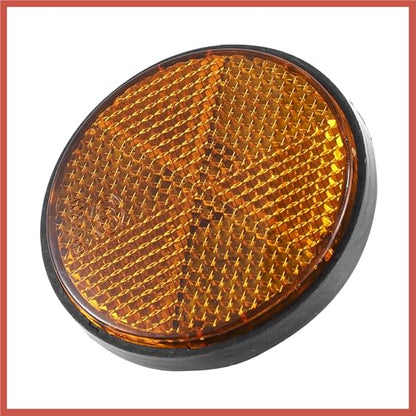 ACROPIX 4 Pcs M6x1.0 Orange Red Plastic Universal Round Screw Mount Reflective Warning Reflector with Nut for Motorcycle Bike Car Parts