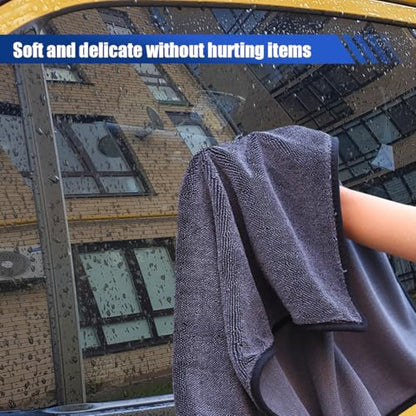 Microfiber Car Drying Towel, 19" x 23" Ultra Absorbent Cleaning Cloth with Twisted-Loop Design - Microfiber Towel for Car Detailing/Household, Without Streaks or Scratches (2PCS) - size: 2PCS