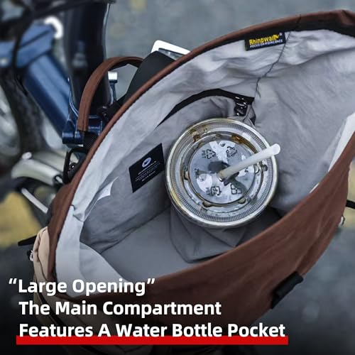 Rhinowalk Handlebar Bag for Brompton Folding Bike, 6.5L Expandable Front Bag with Quick Release Mount, Shoulder Strap, Multiple Pockets and Rain Cover (Duck Egg Blue) - color: Duck Egg Blue