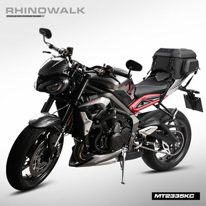 Motorcycle Tail Bag Waterproof 23-35L Expandable Motorbike Helmet Bag Luggage Bag Storage Bag with Sissy Bar Straps Matte Black