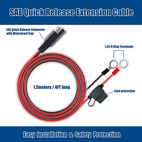 MOTOPOWER MP0609AA 3.1Amp Motorcycle USB Port Kit SAE to USB Adapter Cable with SAE Cap - color: c) - SAE USB Adapter & Terminal Harness W/ Caps