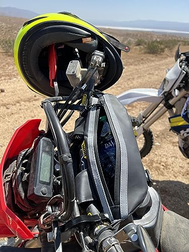 ROBOCUP Handlebar Trail Bag for Adventure Motorcycles, Dirt Bikes, ATV, eBikes | 2L Storage for Tools, Phone, Keys, Snacks | Heavy Duty Water Resistant PVC Material, Glove-Friendly Waterproof Zippers