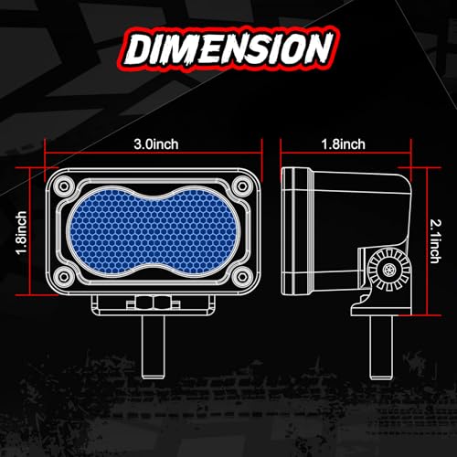 Blue LED Pod Lights 3 Inch 2PCS Auxiliary Backup Rear Light Bar Offroad Fog Driving Light Blue Hunting Fishing Emergency Safety Signal Work Lights for Truck Van UTV Pickup Boat - color: Blue