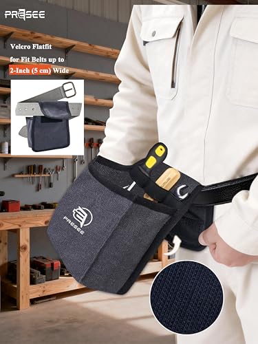 Canvas Tool Belt Pouch Fastener Tool Pouch Small Tool Pouches Flatfit Pocket Utility Pouch Tool Holster Nail Screw Pouch Bag for Electrician, Carpenter, Black, Pack of 1 - color: 1 Pack Black