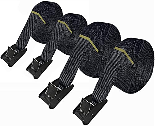 Tie Down Strap,Lashing Straps with Adjustable Buckle Heavy Duty Secure Straps up to 600 lbs for Cargo, Luggage, Bicycles, Motorcycles, Truck, SUV, Car Roof Rack, Canoe (Black, 9.8ft) - color: Black, size: 9.8ft