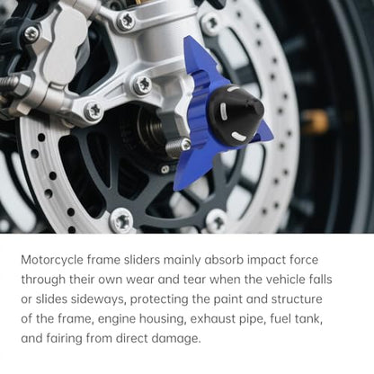 Windance 4pcs Front Wheel Frame Sliders Aluminum Alloy Dart Shape Front Fork Crash Protection Cup for Motorcycles Motocross Moped Scooters Dirt Pit Bikes (Blue) - color: Blue