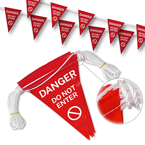 "Danger Do Not Enter" Innovative Printed Pennant Banner Flag, 37ft Length - OSHA Certified - size: 7"x10"x37Ft, style: Red Danger Do Not Enter Flag
