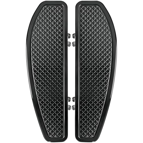 Black Anti-Slip Stretched Driver Rider Floorboards Foot Pegs Footboards for Harley Touring Road king, Road glide, Street glide, Electra glide 1986-2025 & Softail 1986-2017 - color: Driver Floor Boards-Black