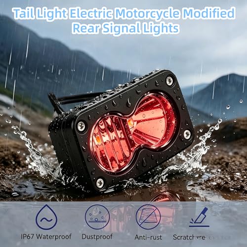 Baja Style Electric Motorcycle Tail Light, For Surron Red | Light Bee X/S/X160/X260, LED Rear Brake Signal Light, Waterproof, Dirt Bike Taillight Assembly