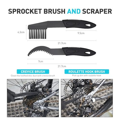 Bike Cleaner, 500ML - Fast-Action, Biodegradable Bicycle Cleaning Spray 120ml Chain Lube Brushes And Sponge 8 In 1 Bicycle Cleaning Kit Safe on All Surfaces and Suitable for All Types of Bike.