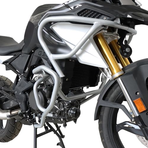 CHIFUN Engine Guard Upper Lower Highway Crash Bars Compatible with BMW G310GS G 310GS 2022 2023 Silver Steel Motorcycle Frame Protection Bars - color: Silver