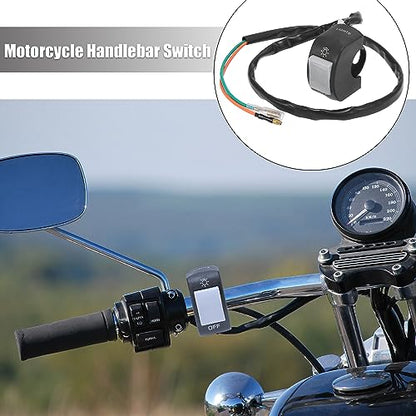 Motoforti DC 12V 7/8" 22mm Motorcycle Handlebar Switch Scooter Headlight Toggle Switch with on Off Push Button Gray - color: Gray