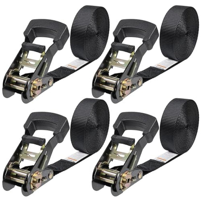Ayaport Endless Ratchet Straps (No Hooks) 1" x 20' Heavy Duty Small Ratchet Tie Down Straps 1860lbs Break Strength Black Tie Downs for Cargo, Truck Bed, Motorcycle, 4Pcs - size: 20' x 1"-4pcs