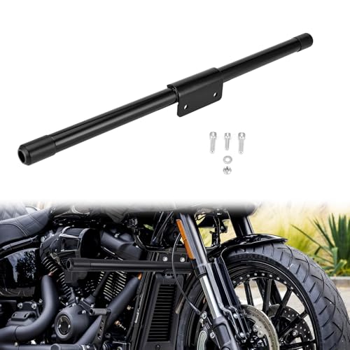Wsays Crash Bar Front Flat-Out Bar Highway Engine Guard Compatible with Harley Softail Fat Boy FLFB/S Heritage FLHC/S Street Bob FXBB Breakout Low Rider S FXLRS 2018-2025 (Gloss Black)