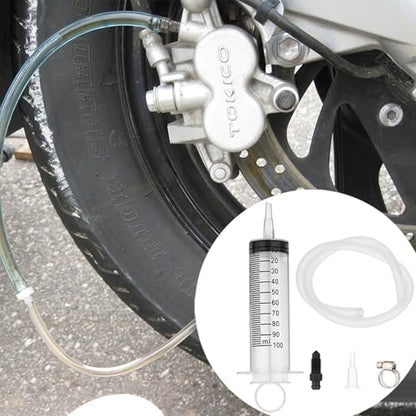 Brake Bleed Kit Hydraulic Disc Clutch Bleeding Tool with 100ml Syringe 50cm Hose One Way Check Valve for Motorcycle Car Repair